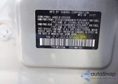 2018 Subaru Forester 2.5I Premium из США, поврежденный, VIN JF2SJAGC4JH510836